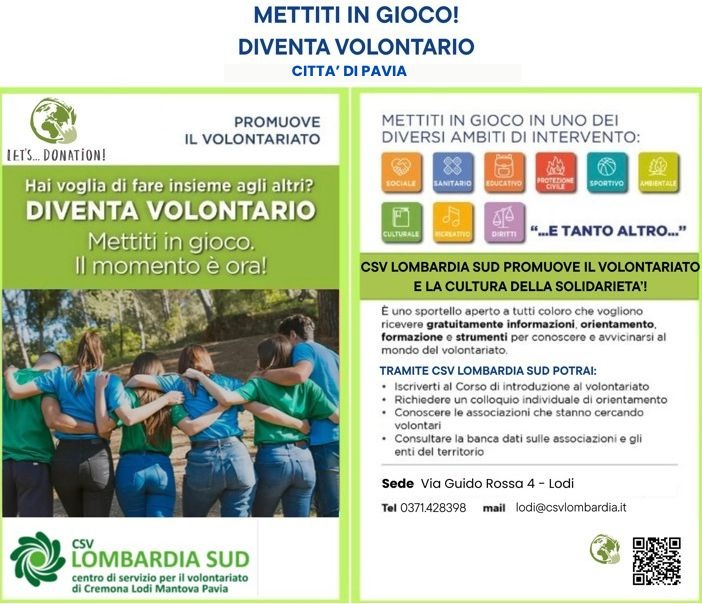 Servizio di orientamento e formazione al volontariato di Pavia