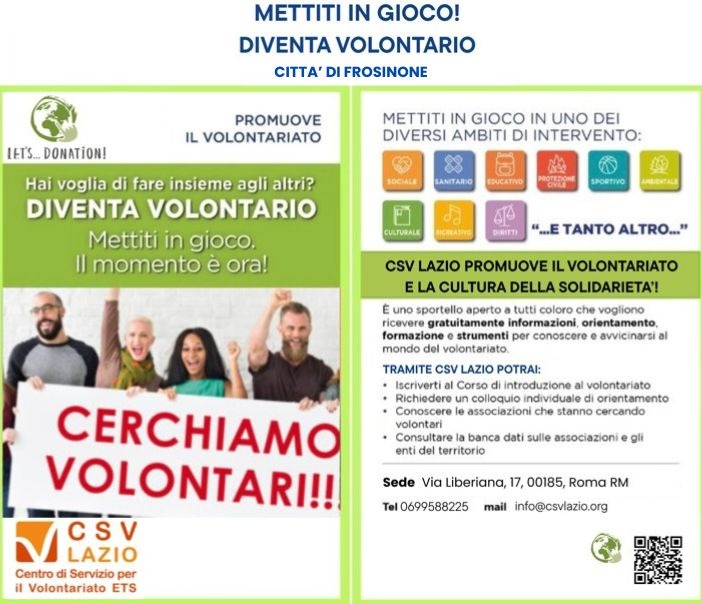 Servizio di orientamento e formazione al volontariato di Frosinone