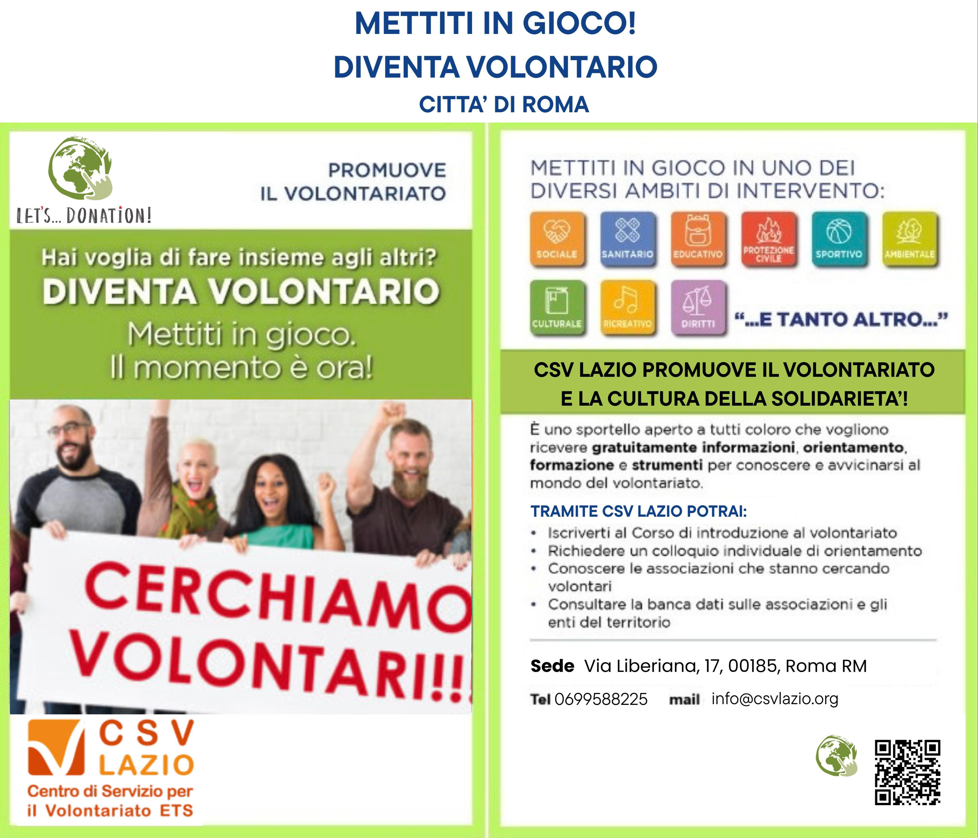 Servizio di orientamento e formazione al volontariato di Roma