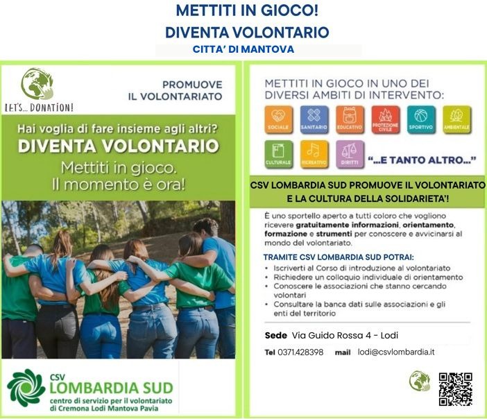 Servizio di orientamento e formazione al volontariato di Mantova