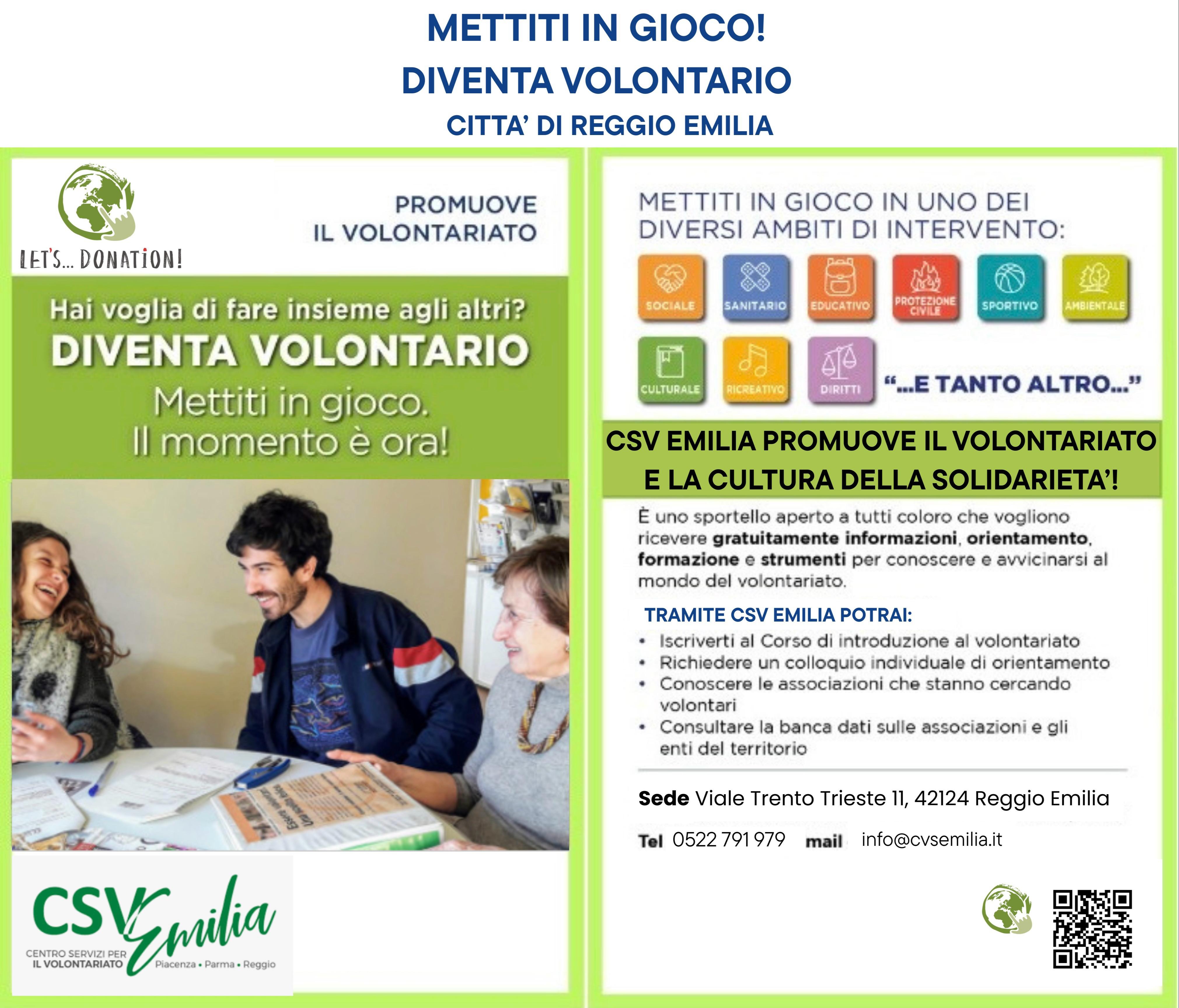 Servizio di orientamento e formazione al volontariato di Reggio Emilia