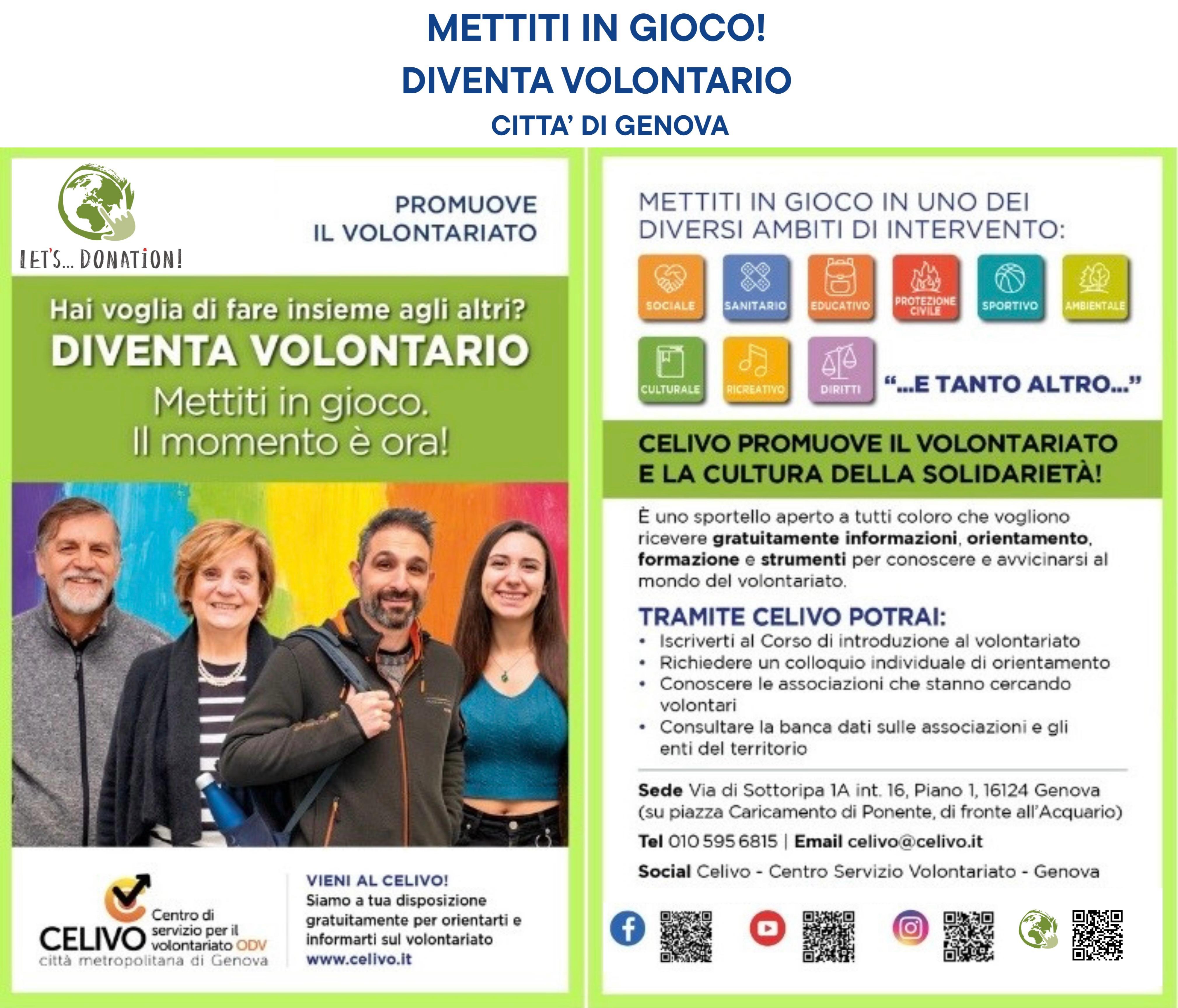 Servizio di orientamento e formazione al volontariato di Genova
