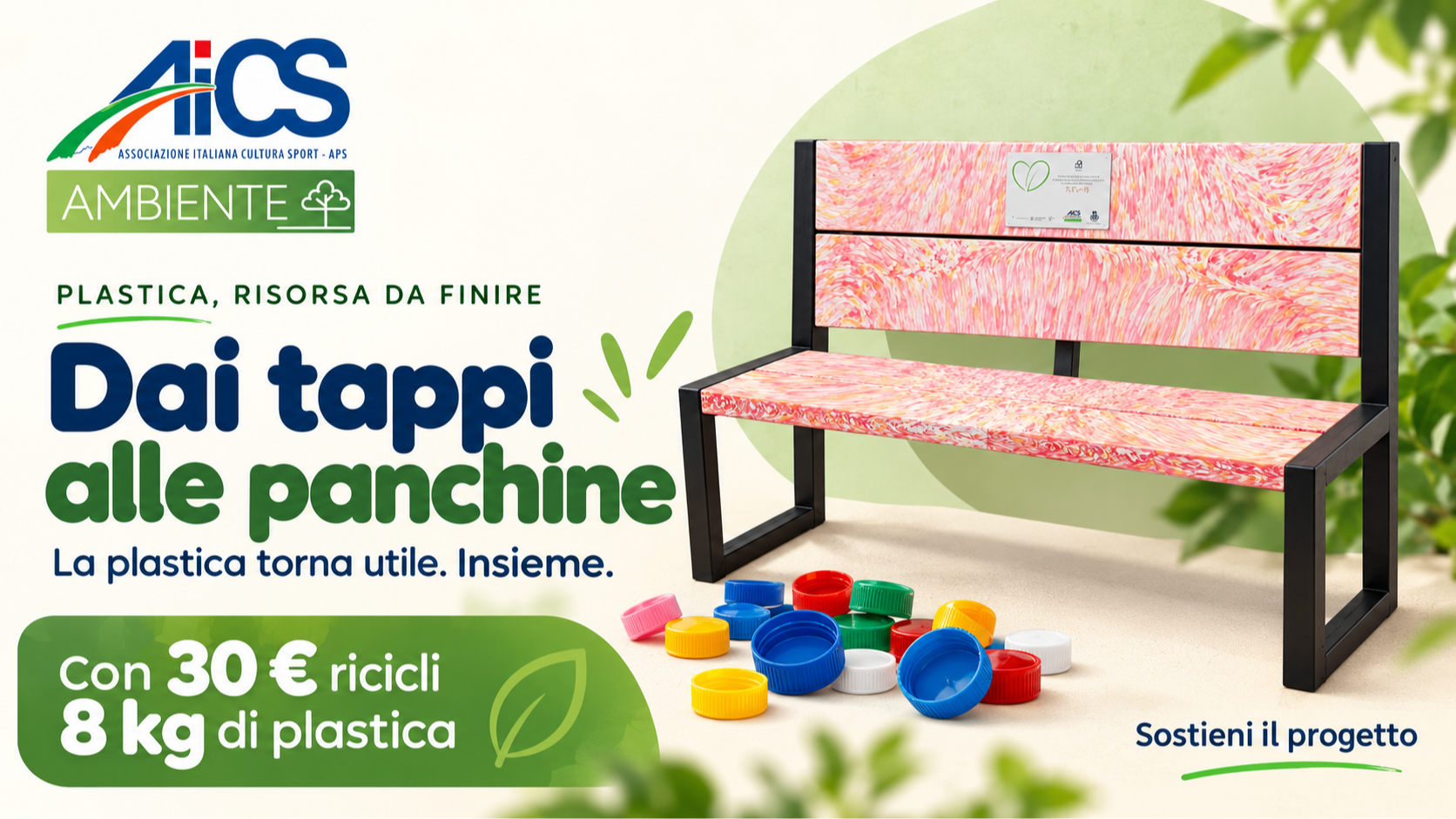 Dai tappi alle panchine: con AiCS la plastica torna utile
